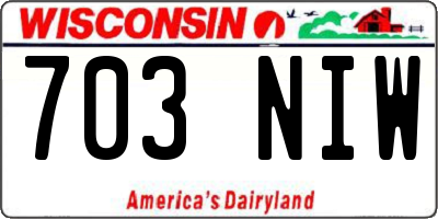WI license plate 703NIW