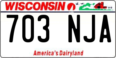 WI license plate 703NJA