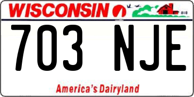 WI license plate 703NJE