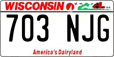 WI license plate 703NJG