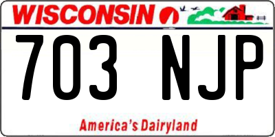 WI license plate 703NJP