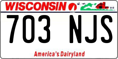 WI license plate 703NJS