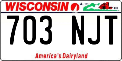 WI license plate 703NJT