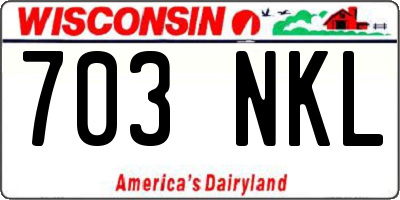 WI license plate 703NKL