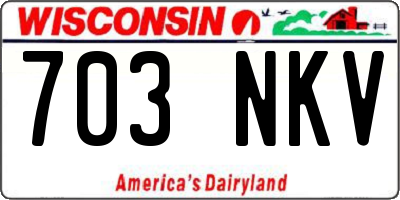 WI license plate 703NKV