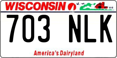 WI license plate 703NLK