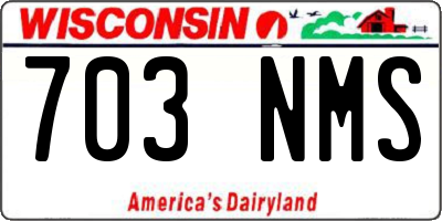 WI license plate 703NMS