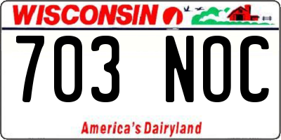 WI license plate 703NOC