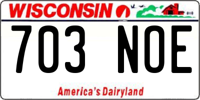WI license plate 703NOE