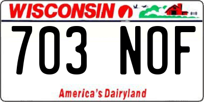 WI license plate 703NOF