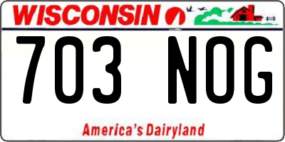 WI license plate 703NOG