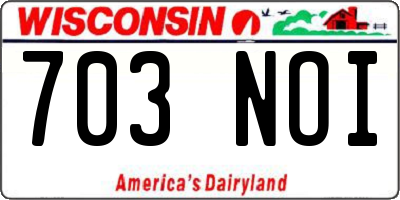 WI license plate 703NOI