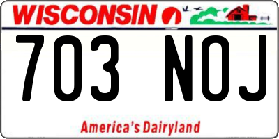 WI license plate 703NOJ
