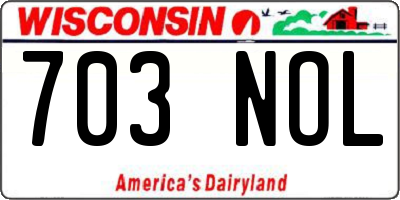 WI license plate 703NOL