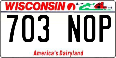WI license plate 703NOP