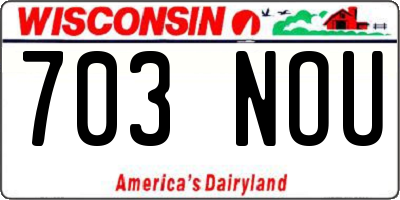 WI license plate 703NOU