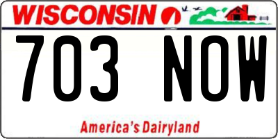 WI license plate 703NOW