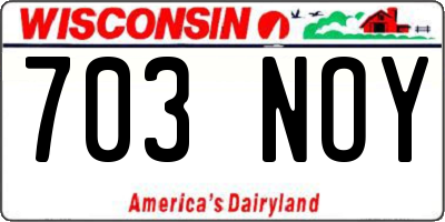 WI license plate 703NOY