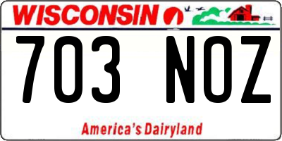 WI license plate 703NOZ