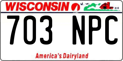 WI license plate 703NPC