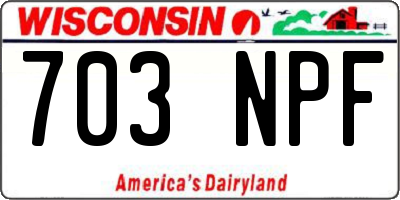 WI license plate 703NPF