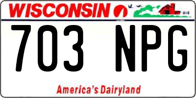 WI license plate 703NPG