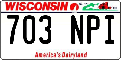 WI license plate 703NPI