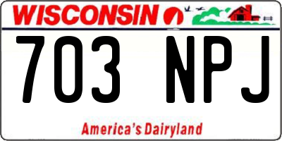 WI license plate 703NPJ