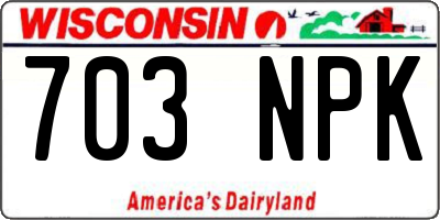 WI license plate 703NPK