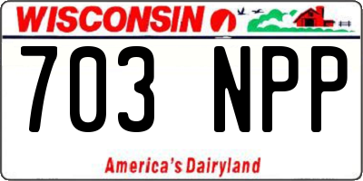 WI license plate 703NPP