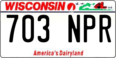 WI license plate 703NPR