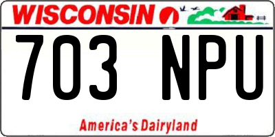WI license plate 703NPU