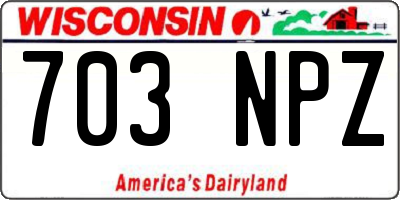 WI license plate 703NPZ