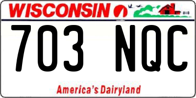 WI license plate 703NQC