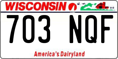 WI license plate 703NQF