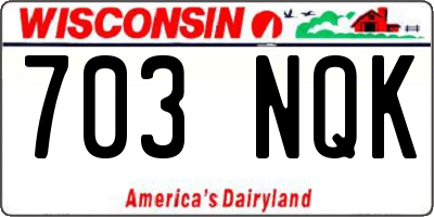 WI license plate 703NQK