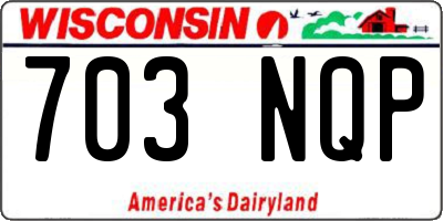 WI license plate 703NQP