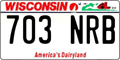 WI license plate 703NRB