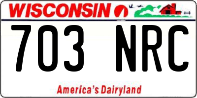 WI license plate 703NRC