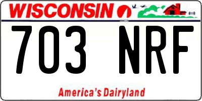 WI license plate 703NRF