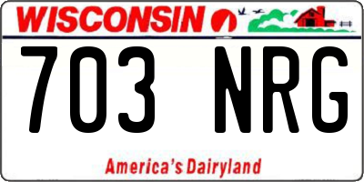 WI license plate 703NRG