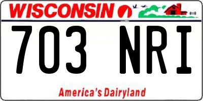 WI license plate 703NRI