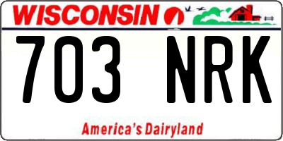 WI license plate 703NRK