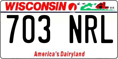WI license plate 703NRL