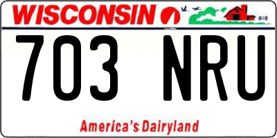 WI license plate 703NRU