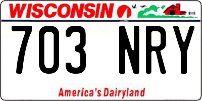WI license plate 703NRY