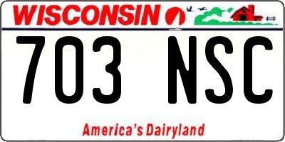 WI license plate 703NSC