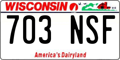 WI license plate 703NSF