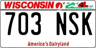 WI license plate 703NSK