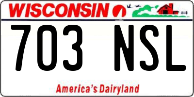 WI license plate 703NSL